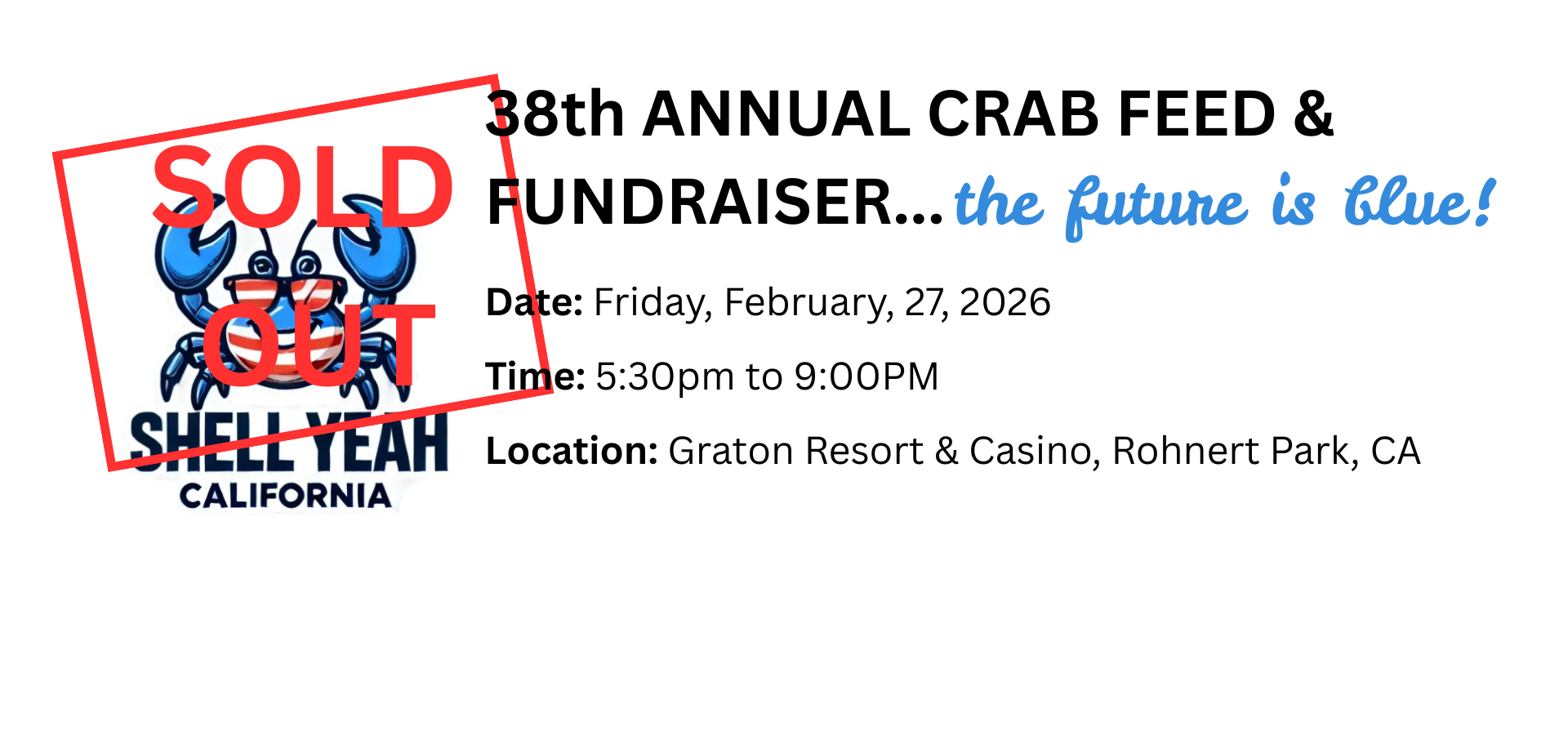38th Annual Crab Feed & Fundraiser SOLD OUT